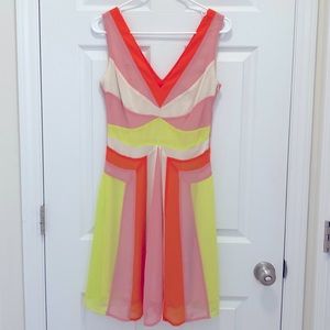 Bright Chiffon Fit and Flair Dress